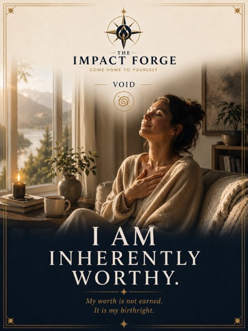 Impact Forge Void identity card showing a person in stillness